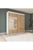 yılwood İki Kapaklı Sürgülü Gardırop (160lık) Parlak Beyaz + Kapaklar UD - 1