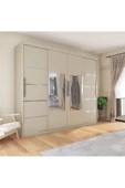 yılwood Sürgülü Gardırop Dört Kapaklı 400/210cm (KOTON VİZON) Rengi - 1