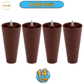 4 Adet Düz Plastik Ayak 14 cm Mobilya Sehpa Kanepe Tv Ünitesi Koltuk Ayağı Baza Ayakları Ceviz thumbnail 1