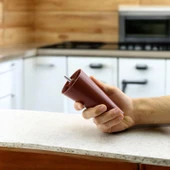 4 Adet Düz Plastik Ayak 14 cm Mobilya Sehpa Kanepe Tv Ünitesi Koltuk Ayağı Baza Ayakları Kahverengi thumbnail 8