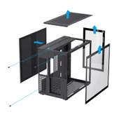SNT WARZONE II Midi Tower 7x120 Mm. Argb Uzaktan Kumanda Atx Siyah Gaming Kasa - 11