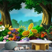 Orman Çiçekleri Çocuk Odası Duvar Kağıdı Baskı thumbnail 3
