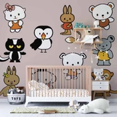 Minik Dostlar Çocuk Odası Duvar Kağıdı Baskı thumbnail 3