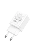 Hoco N25 Maker Hızlı Şarj Adaptörü Çift Girişli Beyaz - Premium Product - 3