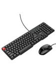 Hoco GM16 Kablolu Klavye ve Mouse Set Türkçe Siyah - Premium Product - 2