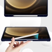 Samsung Galaxy Tab S10 Plus X820 12.4 İnç Kılıf Premium Silikon Kalem Bölmeli Smart Case - 12