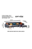 nikshop Bonn Yataklı Köşe Koltuk Takımı - Gri - 6