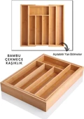 Kapris Ayarlanabilir Çekmece İçi Bambu Kaşıklık Organizer KAP-1441 - 2
