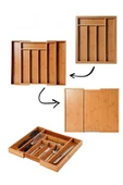 Kapris Ayarlanabilir Çekmece İçi Bambu Kaşıklık Organizer KAP-1441 - 5