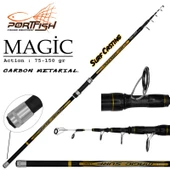 Portfish Magic 350 cm 75-150g Atarlı Karbon Teleskopik Olta Kamışı - 1