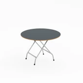 Eportatif Katlanır Masa Yuvarlak Kırma Mutfak Masası 70 Füme 1461 thumbnail 4