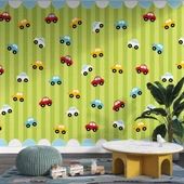 Renkli Arabalar Çocuk Odası Duvar Kağıdı Baskı thumbnail 3