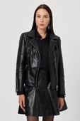 Diana Siyah Kadın Deri Mont - 2
