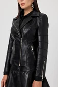 Diana Siyah Kadın Deri Mont - 5