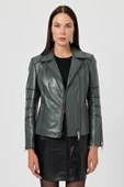 Diana Yeşil Kadın Deri Mont - 2