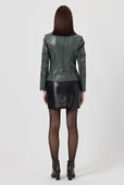 Diana Yeşil Kadın Deri Mont - 4