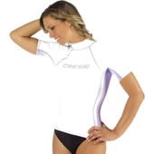 Cressi Lady Kısa Kollu Beyaz-Lila Yetişkin Rash Guard Small thumbnail 1