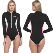 Cressi Termico Lady 2 mm Pembe-Beyaz Shorty Uzun Kol Yüzücü Elbisesi XLarge thumbnail 1