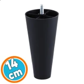 Mobilya Yükseltici Kanepe TV Ünitesi Koltuk Ayağı Baza Ayakları Siyah Düz Plastik Ayak 14 cm 4 Adet thumbnail 2