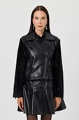 Pamela Siyah Kadın Deri Mont - 1