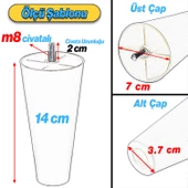 Mobilya Yükseltici Sehpa Kanepe TV Ünitesi Koltuk Ayağı Baza Ayakları Siyah Düz Plastik Ayak 14 cm - 3