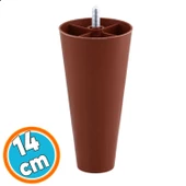 Mobilya Yükseltici Sehpa Kanepe TV Ünitesi Koltuk Ayağı Baza Ayakları Kahve Düz Plastik Ayak 14 cm thumbnail 1