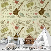 Müzik Çocuk Odası Duvar Kağıdı Baskı thumbnail 1