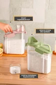 Flora Çok Fonksiyonlu Un, Bakliyat, Deterjan Saklama Kabı (Contalı Sızdırmaz) 1800 ml 3'lü Set - 4