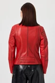 Eugenia Kırmızı Kadın Deri Mont - 4