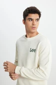 Lee Regular Fit Normal Kesim %100 Pamuk Bisiklet Yaka Ekru Sweatshirt - 2