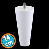 Mobilya Yükseltici Sehpa Kanepe TV Ünitesi Koltuk Ayağı Baza Ayakları Beyaz Düz Plastik Ayak 14 cm - 1