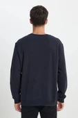 Lee Regular Fit %100 Pamuk Bisiklet Yaka Siyah Şardonlu Sweatshirt - 4
