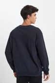 Lee Regular Fit %100 Pamuk Bisiklet Yaka Siyah Şardonlu Sweatshirt - 6
