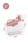 Flora Çok Fonksiyonlu Un, Bakliyat, Deterjan Saklama Kabı (Contalı Sızdırmaz) 1100 ml 3'lü Set - 2