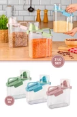 Flora Çok Fonksiyonlu Un, Bakliyat, Deterjan Saklama Kabı (Contalı Sızdırmaz) 1100 ml 3'lü Set - 1