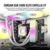 CORSAİR İCUE H100İ ELİTE XT 240MM 2 X AF140 RGB FAN SIVI İŞLEMCİ SOĞUTUCUSU BEYAZ (CW-9060072-WW) - 2