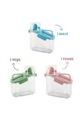 Flora Çok Fonksiyonlu Un, Bakliyat, Deterjan Saklama Kabı (Contalı Sızdırmaz) 1100 ml 3'lü Set - 3