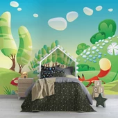 Ormandaki Sevimli Tilki  Çocuk Çocuk Odası Duvar Kağıdı Baskı thumbnail 5