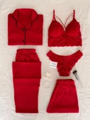 Red Dreams 5'li Mevsimlik Penye Pijama Iç Giyim Çeyiz Seti - 1