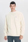 Lee Regular Fit Normal Kesim %100 Pamuk Bisiklet Yaka Şardonlu Kırık Beyaz Sweatshirt - 2