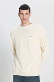 Lee Regular Fit Normal Kesim %100 Pamuk Bisiklet Yaka Şardonlu Kırık Beyaz Sweatshirt - 1