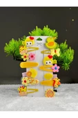 Periboia Sarı Hayvan Tema  13 Lü Set Çocuk Saç Tokası Seti Çoklu Figürlü Toka Set - 4