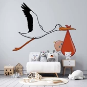 Bebek Getiren Leylek Çocuk Odası Duvar Kağıdı Baskı thumbnail 2