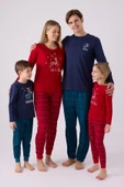 Arnetta 3106 Let İt Snow Kız Çocuk Kırmızı Uzun Kol Pijama Takım - 7
