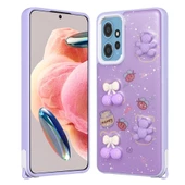 Xiaomi Redmi Note 12 4G Kılıf Parlayan Simli Kabartma Figürlü Zore Cevze Kapak - 4
