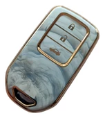 Honda Civic Accord CR-V Uyumlu Smart Anahtar Kumanda Kılıfı Oto Anahtarlık Mermer Desenli thumbnail 1