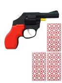 Plastik Kovboy Tabanca Pat Pat Tabanca 3 Paket Kapsül Kırmızı - 1