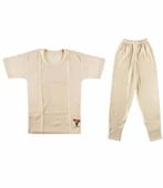 HASYÜN 500-550 ÇOCUK YÜN FANİLA TAYT İÇLİK TAKIM 2 ADET  EKRU 6-7 Yaş thumbnail 3