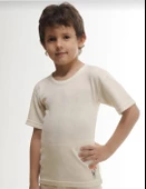 HASYÜN 500 ÇOCUK KISA KOL YÜN FANİLA ATLET 2 ADET  EKRU 2 Yaş thumbnail 1