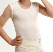 HASYÜN 520 ÇOCUK TERMAL TER EMİCİ KOLSUZ İNCE YÜN ATLET 2 ADET  EKRU 1-2 Yaş thumbnail 2